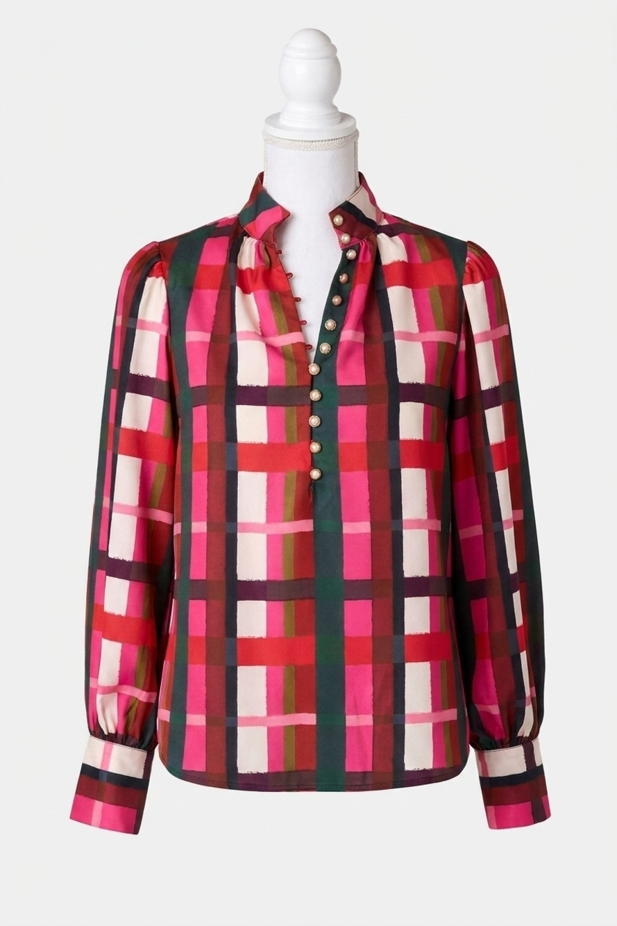 NEW CROSBY BY MOLLIE BURCH leland blouse in holiday plaid